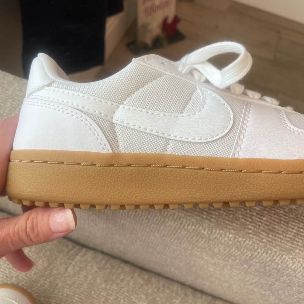 White Sneakers with Gum Sole